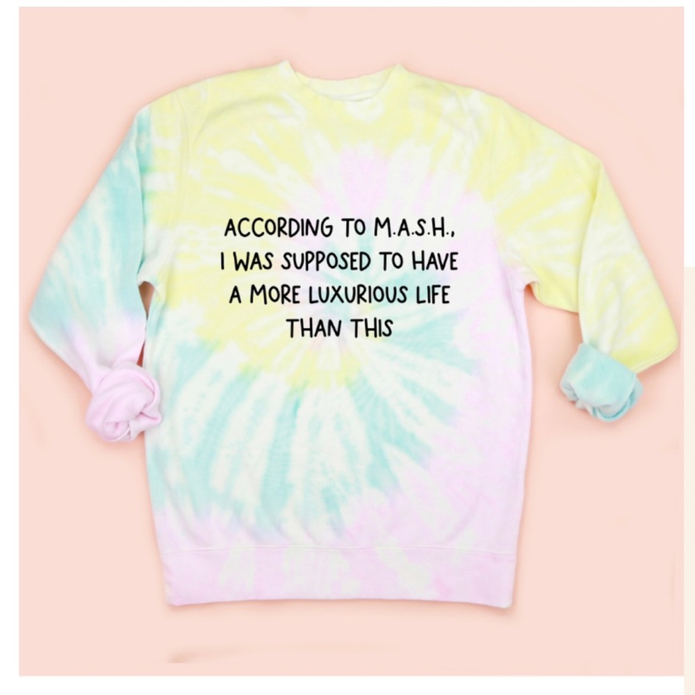 Saturday Morning Pancakes 90s M.A.S.H. Adult Unisex  Tie- Dye Sweatshirt…